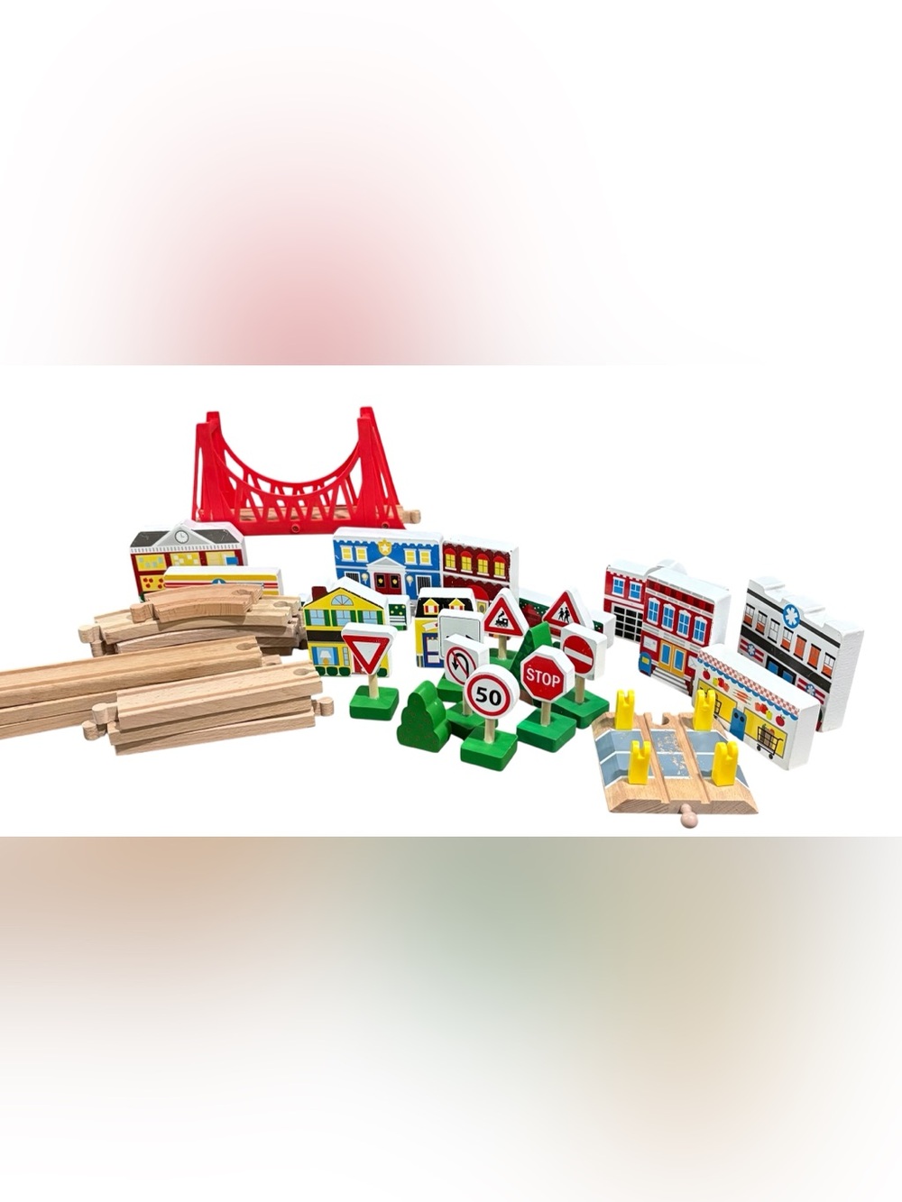 Melissa & Doug Wooden Town Play Set,